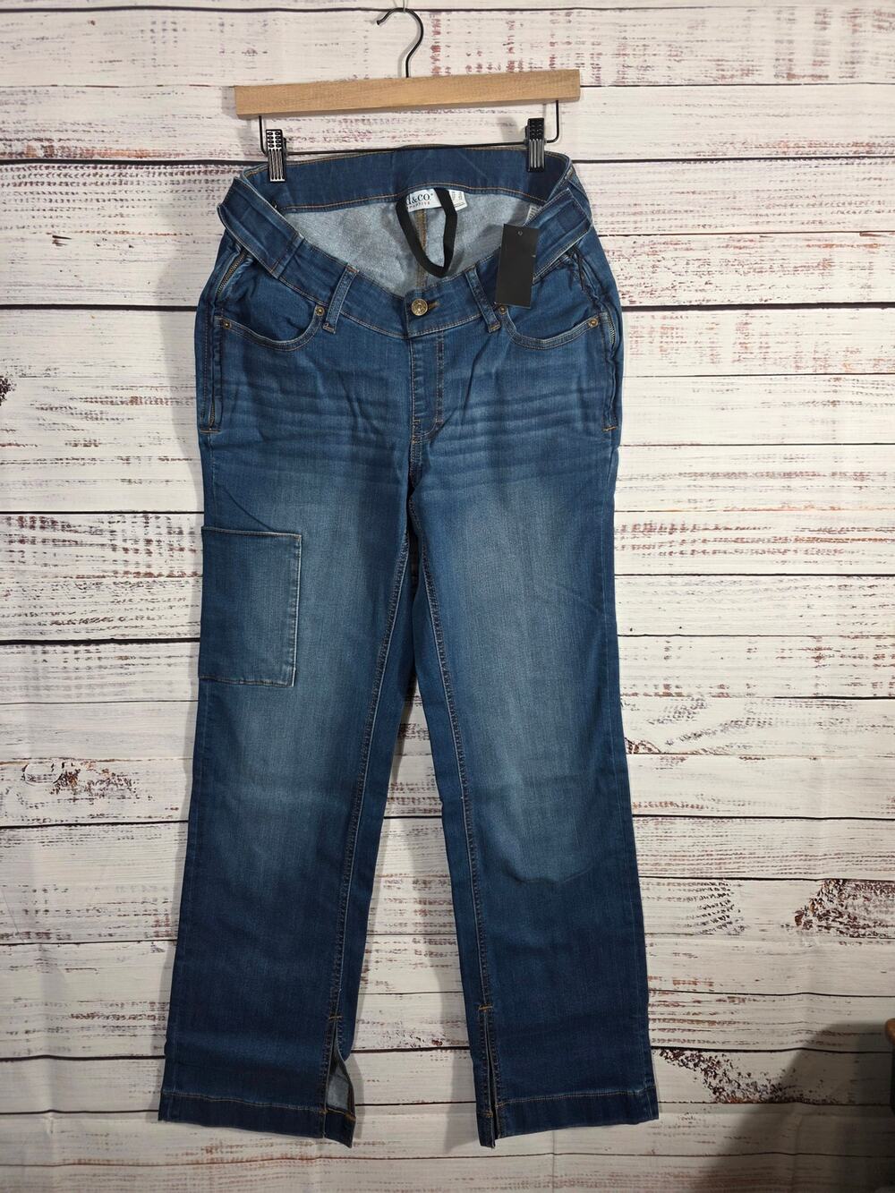 Denim & Co Adaptive Jeans Women's size 10 Blue Denim straight leg pull on